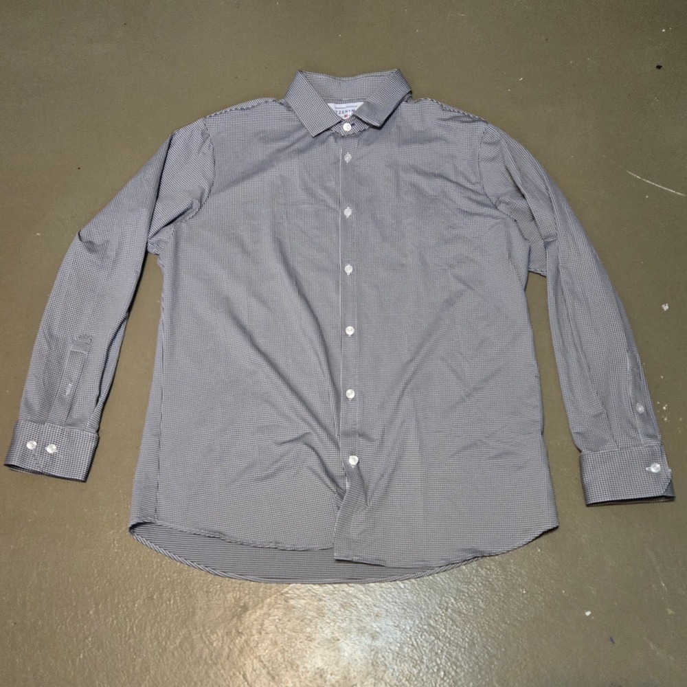 Mizzen+Main Leeward Collection Trim Fit Long Sleeve Black‎ Button Shirt Size XXL
